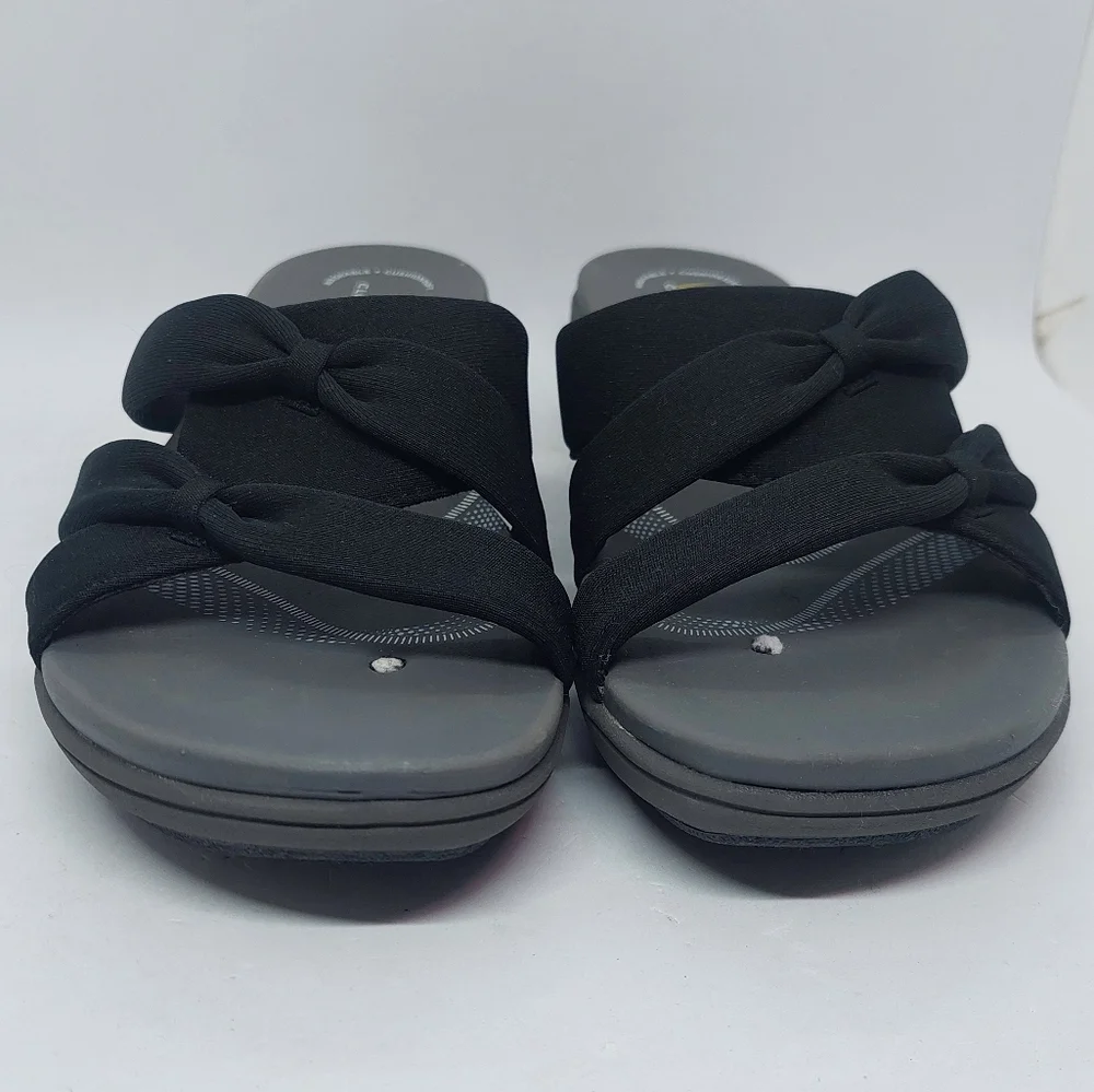 Clarks Women’s Cloudsteppers Breeze Rae Sandals Black Gray Size 9.5M